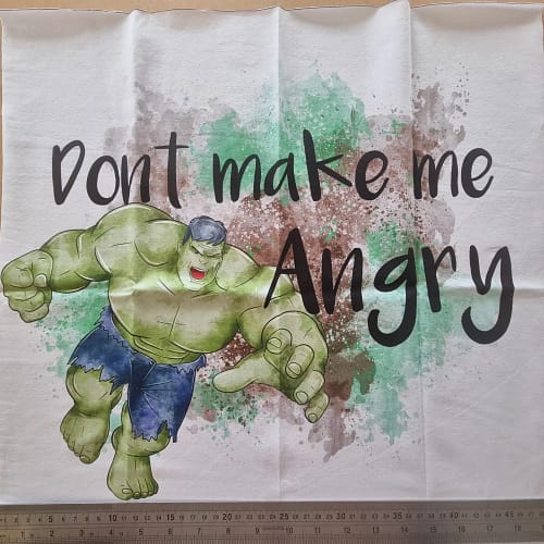 Don't Make Me Angry 50cmx50cm panel - Cotton Lycra 220 ***Oversized***